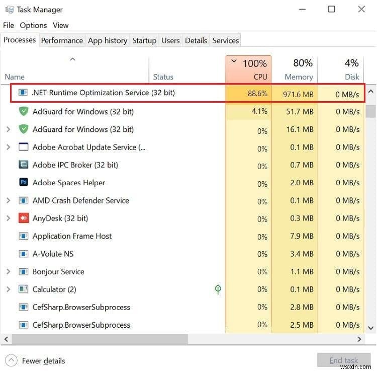 .NET रनटाइम ऑप्टिमाइज़ेशन सेवा उच्च CPU उपयोग को ठीक करें 