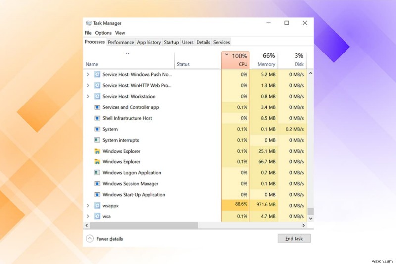 Windows 10 में WSAPPX उच्च डिस्क उपयोग को ठीक करें 