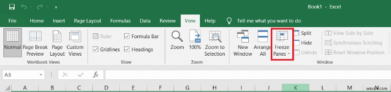 Excel में पंक्तियों और स्तंभों को फ़्रीज़ कैसे करें