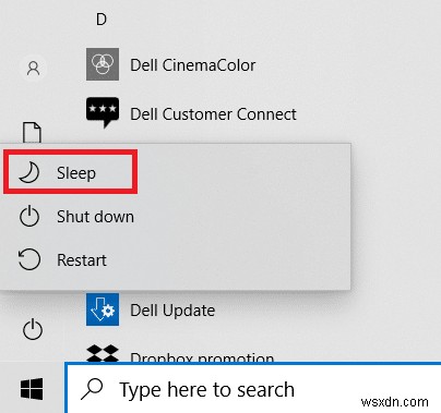 विंडोज 10 पर स्लीप बटन कैसे खोजें 
