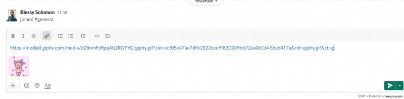 स्लैक में GIF कैसे भेजें 