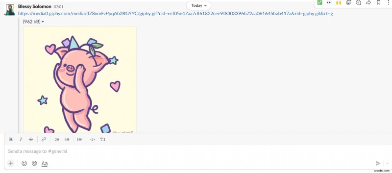 स्लैक में GIF कैसे भेजें 