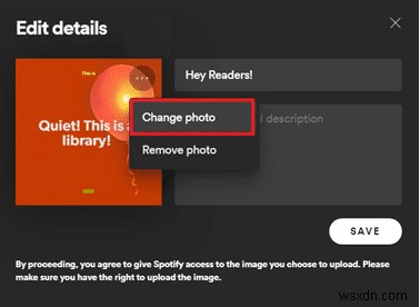 Spotify प्लेलिस्ट पिक्चर कैसे बदलें 