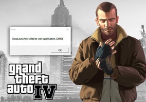 GTA 4 को ठीक करें Seculauncher एप्लिकेशन 2000 शुरू करने में विफल रहा 