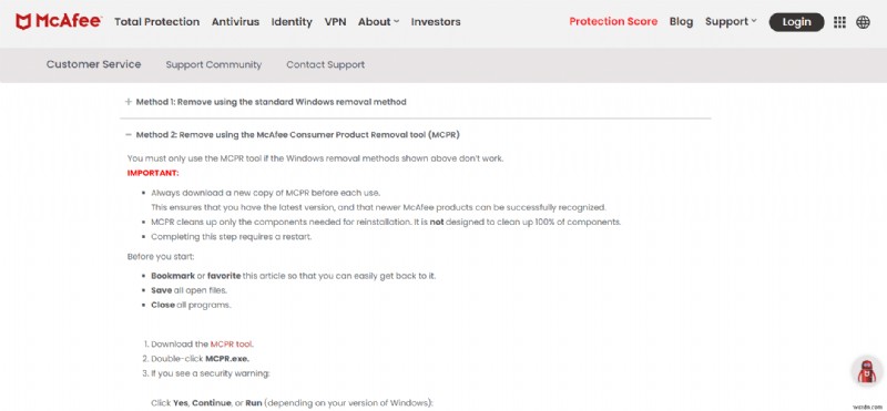 Windows 10 में McAfee LiveSafe को अनइंस्टॉल कैसे करें 