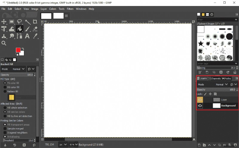फिक्स GIMP पेंटब्रश टूल काम नहीं कर रहा है 