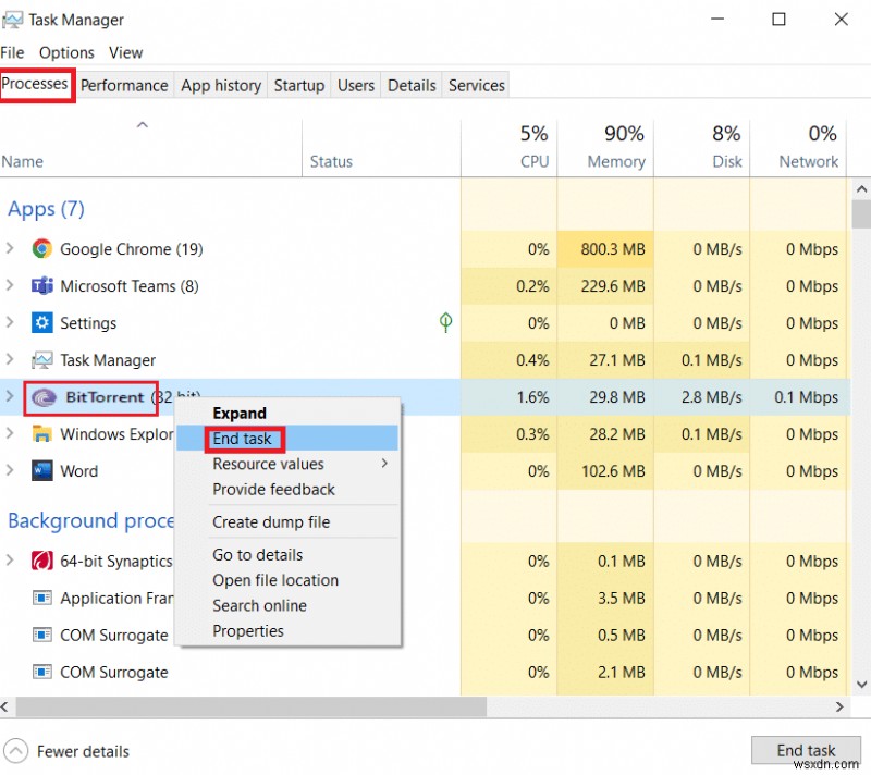 BitTorrent त्रुटि को ठीक करें प्रक्रिया तक नहीं पहुंच सकती