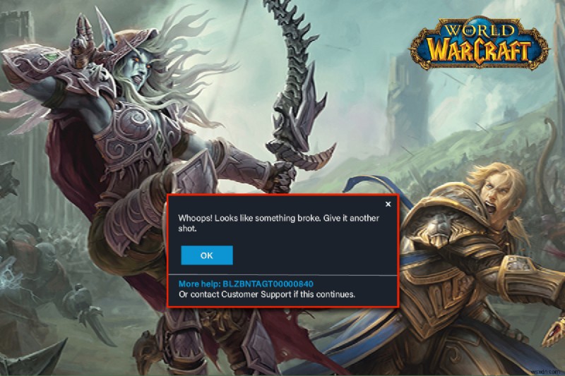 फिक्स Warcraft की दुनिया को अपडेट नहीं कर सकता BLZBNTAGT00000840 त्रुटि 