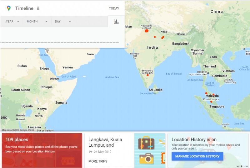 Google मानचित्र में स्थान इतिहास कैसे देखें