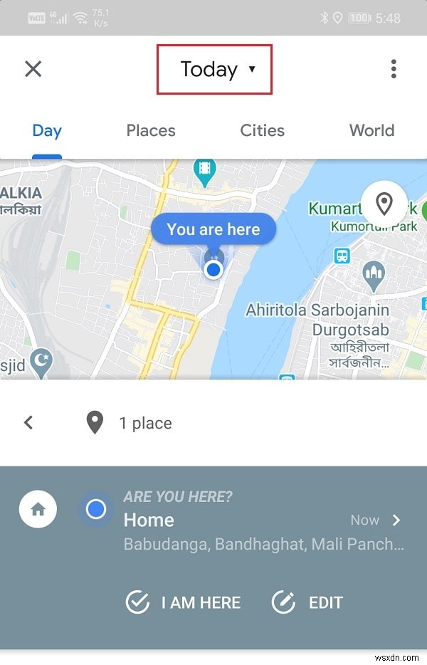 Google मानचित्र में स्थान इतिहास कैसे देखें