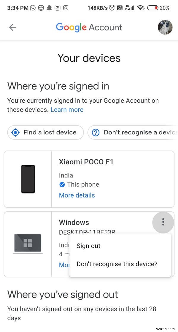 अपने पुराने या अप्रयुक्त Android डिवाइस को Google से निकालें