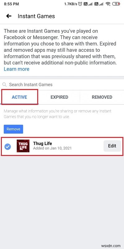 Tug Life Game को Facebook Messenger से कैसे हटाएं