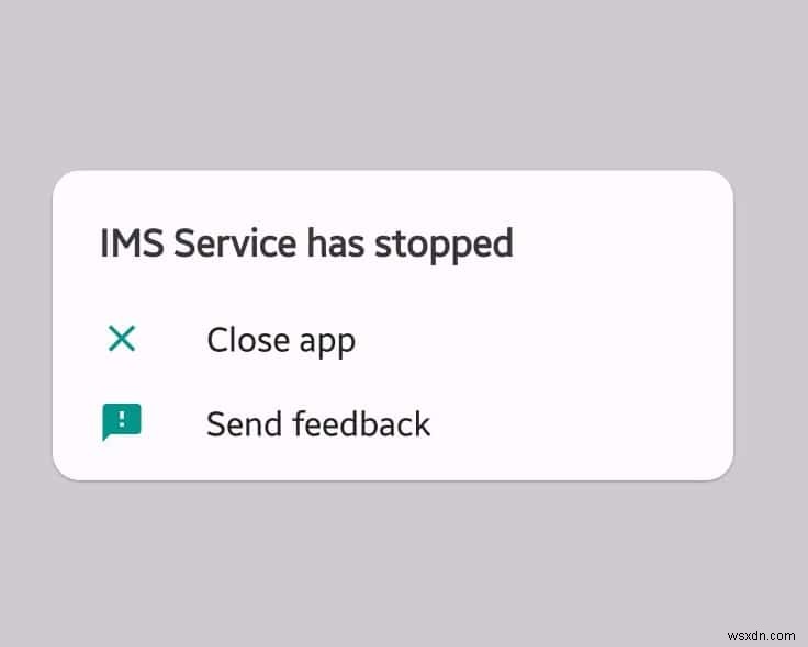 दुर्भाग्य से ठीक करें IMS सेवा बंद हो गई है