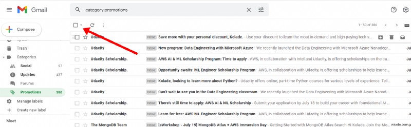 जीमेल में डिलीट ईमेल को बैच कैसे करें - मल्टीपल ईमेल मैसेज को डिलीट करें 