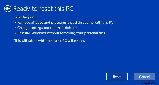 Windows 10 PC को रीसेट करने और व्यक्तिगत फ़ाइलें रखने का एक आसान तरीका