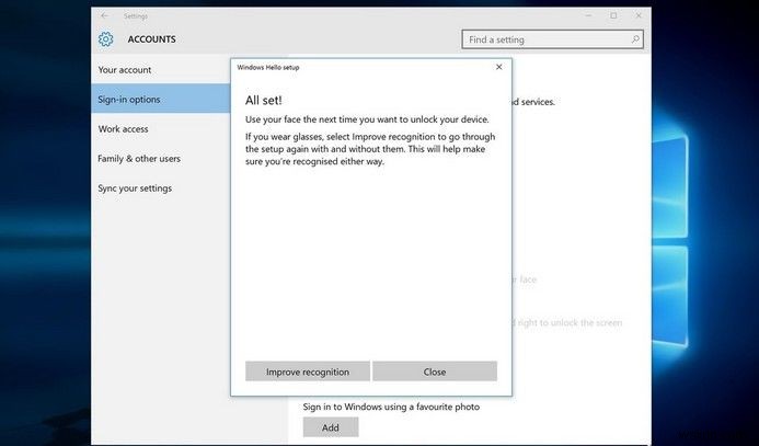Windows 10 हेलो फेशियल रिकॉग्निशन कैसे सेट करें
