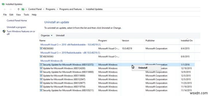 Windows 10 सुरक्षा अपडेट (KB3132372) क्रैश ऐप, कैसे करें?