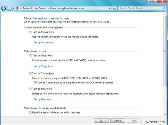 Windows 8 और 7 में फ़िल्टर कुंजियाँ कैसे चालू और बंद करें
