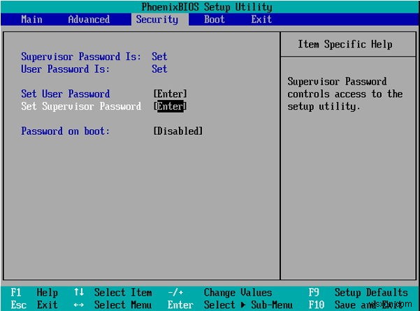 विंडोज 7 पर सुपरवाइजर पासवर्ड को रीसेट करने या हटाने का त्वरित तरीका