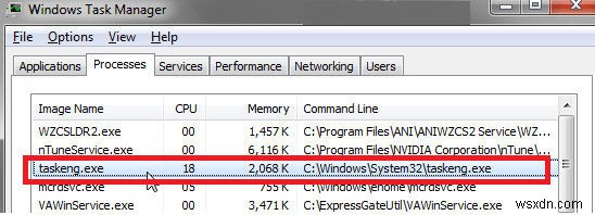 Windows 7 को ठीक करने के 3 तरीके टास्केंग.Exe त्रुटि