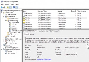 फ़ाइल सिस्टम फ़िल्टर को कैसे ठीक करें WCIFS इवेंट ID 4 (Windows 10) के साथ विफल