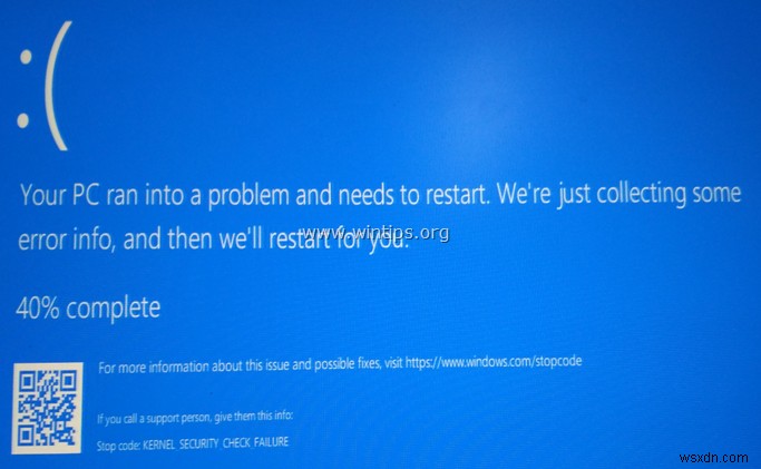 फिक्स:विंडोज 10/8/8.1 पर कर्नेल सुरक्षा जांच विफलता