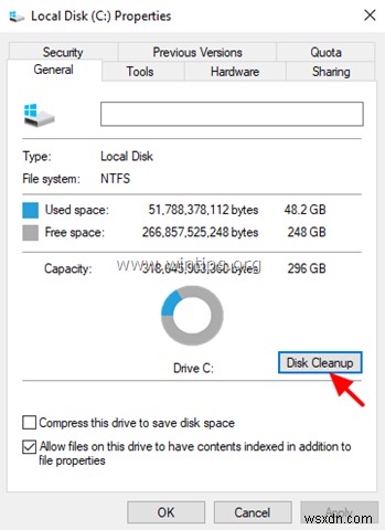 डिस्क क्लीनअप से डिस्क स्थान खाली कैसे करें।