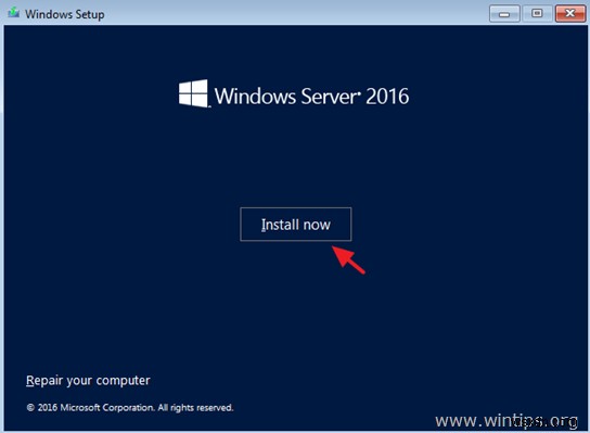 Windows Server 2016 को चरण दर चरण कैसे स्थापित करें।