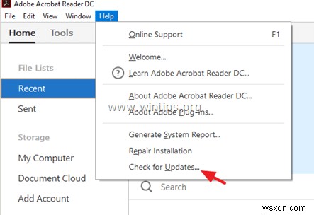 Adobe Reader DC में स्वचालित अपडेट को अक्षम कैसे करें