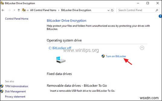 डिस्क C को कैसे एन्क्रिप्ट करें:Windows 10 Pro &Enterprise में BitLocker के साथ।