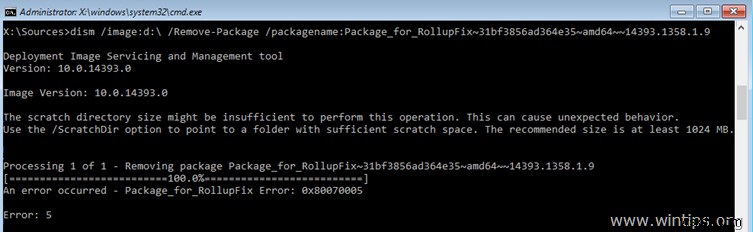 DISM त्रुटि को ठीक करें:इस ऑपरेशन को करने के लिए स्क्रैच निर्देशिका का आकार अपर्याप्त हो सकता है।