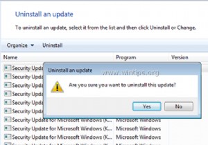 Windows 10/8/7 OS में अपडेट कैसे अनइंस्टॉल करें।