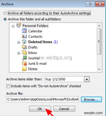 आउटलुक फोल्डर स्ट्रक्चर (केवल) को एक नई आउटलुक डेटा फाइल में कैसे कॉपी करें। 