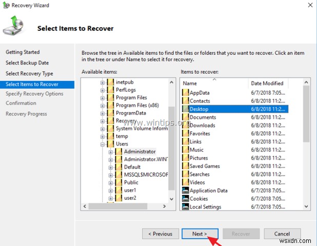 सर्वर 2016/2012/2012R2 में Windows सर्वर बैकअप से फ़ाइलें कैसे पुनर्स्थापित करें।