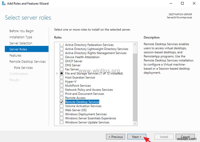 सर्वर 2016/2012 पर दूरस्थ डेस्कटॉप सेवाएं (टर्मिनल सेवाएं) कैसे स्थापित करें।