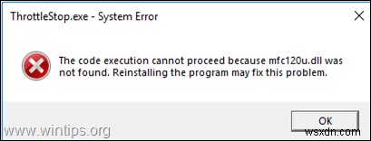 फिक्स:MFC120U.DLL नहीं मिला (समाधान)