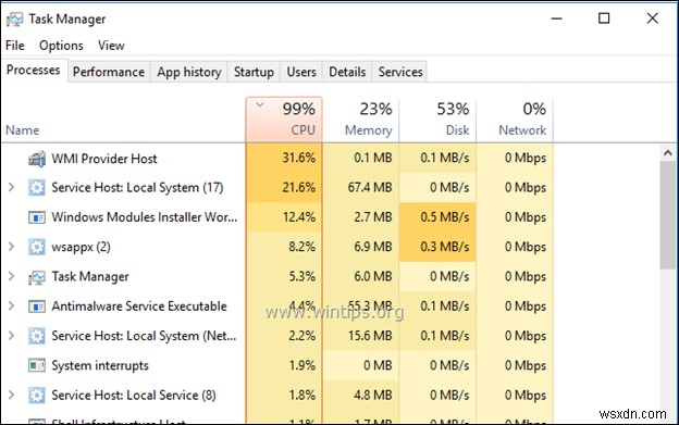 FIX:WMI प्रदाता Windows 10/8/7 OS पर उच्च CPU उपयोग को होस्ट करता है (समाधान)