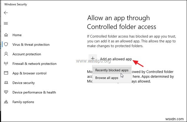 FIX:कंट्रोल्ड फोल्डर एक्सेस प्रोग्राम को मेमोरी में बदलाव करने से रोकता है। (समाधान)