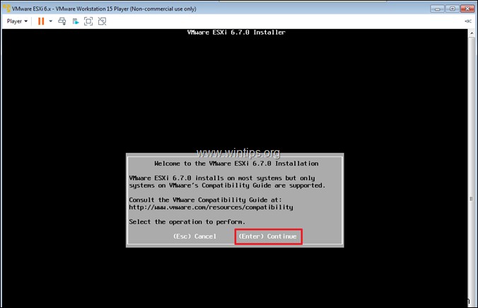 VMware वर्कस्टेशन 15 पर vSphere ESXi 6.7 कैसे स्थापित करें।