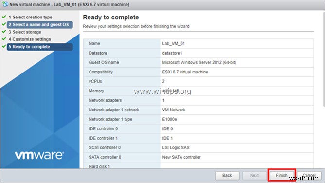 vSphere Hypervisor ESXi 6.7 पर वर्चुअल मशीन कैसे बनाएं