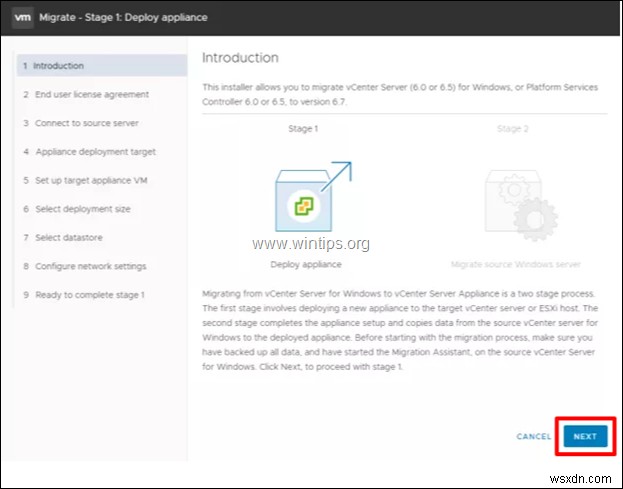 विंडोज पर VMware vCenter सर्वर को VCSA 6.7 में कैसे माइग्रेट करें