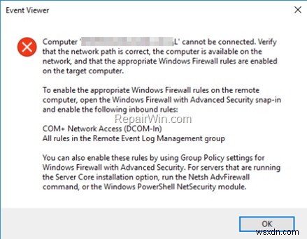 फिक्स:कंप्यूटर कनेक्ट नहीं किया जा सकता। आपको Windows फ़ायरवॉल में COM+ नेटवर्क एक्सेस सक्षम करना होगा।