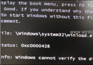 FIX:0xc0000428 Windows winload.efi, winload.exe (समाधान) के लिए डिजिटल हस्ताक्षर सत्यापित नहीं कर सकता