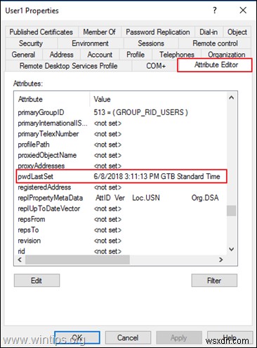 सक्रिय निर्देशिका सर्वर 2016/2019 में अंतिम पासवर्ड परिवर्तन का पता कैसे लगाएं।