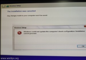 FIX:विंडोज कंप्यूटर बूट कॉन्फ़िगरेशन को अपडेट नहीं कर सका। (समाधान)