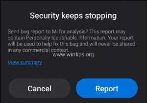 FIX:सुरक्षा XIAOMI फोन पर बग को रोकता है (समाधान)