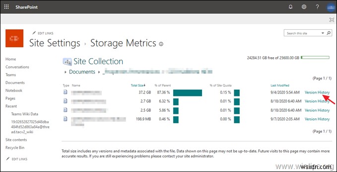 FIX:SharePoint में स्थान समाप्त हो रहा है। इस साइट का संग्रहण स्थान लगभग समाप्त हो गया है।