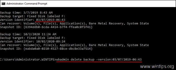 सर्वर 2016/2012 पर Windows सर्वर बैकअप कैसे हटाएं।