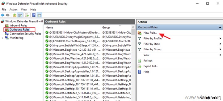 Windows Firewall (Windows 10) में प्रोग्राम को कैसे ब्लॉक करें।