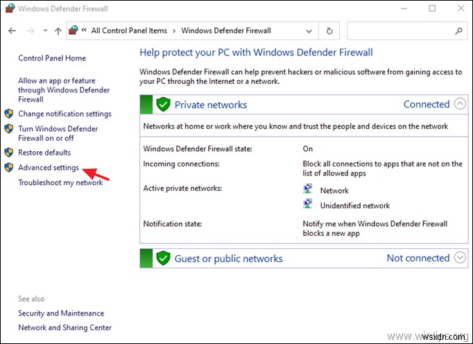 Windows Firewall (Windows 10) में प्रोग्राम को कैसे ब्लॉक करें।